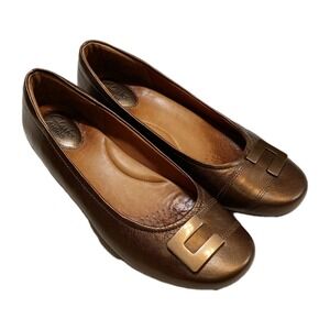 Clarks Artisan flats Womens 6.5M Bronze Gold‎ Leather ballet comfy dress Work